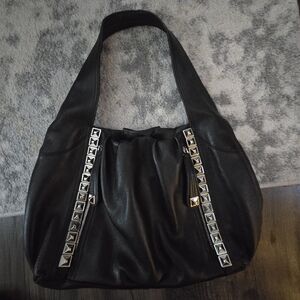 B. MASKOWKY Black Studded Leather Shoulder Bag